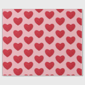 ピンクとハート包装紙 ラッピングペーパー (フラット)