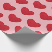 ピンクとハート包装紙 ラッピングペーパー (角)