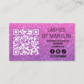 ピンクとバイオレットのグリッターグラデーション・ラッシュ技術者 ロイヤリティカード (裏面)