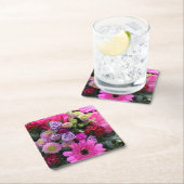 ピンクとバイオレットの花束の写真 スクエアペーパーコースター (インサイチュ)