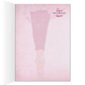 ピンクとバラのバレエテーマノートカード (内側 (右))