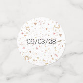 ピンクとバラの金ゴールドグリッター紙吹雪 コンフェッティ (スモール正面)