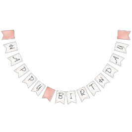 ピンクとバラの金ゴールドグリッター紙吹雪 バンティングフラッグ