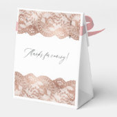 ピンクとバラの金ゴールドフローラとレースブライダルシャワー フェイバーボックス (裏面サイド)