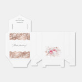 ピンクとバラの金ゴールドフローラとレースブライダルシャワー フェイバーボックス (折り畳みなし)