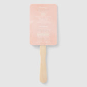 ピンクとバラの金ゴールドフローラとレース結婚式 プログラム ハンドファン (裏面)