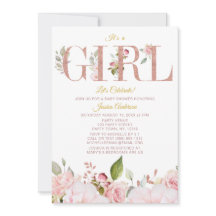 ピンクとバラの金ゴールドフローラベビーシャワー