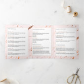 ピンクとバラの金ゴールド大理石サロンパンフレット 三つ折りカード (内部)