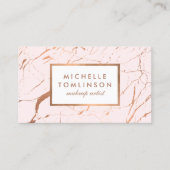 ピンクとバラの金ゴールド大理石デザイナー 名刺 (正面)