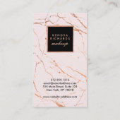 ピンクとバラの金ゴールド大理石メイクアップアーティスト 名刺 (裏面)