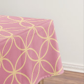 ピンクとバラの金ゴールド連動円パターン テーブルクロス (インサイチュ)