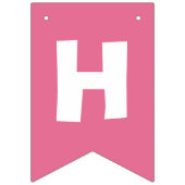 ピンクとバラガールズハッピーバースデー バンティングフラッグ (第2の旗)