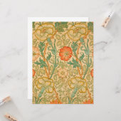 ピンクとバラパターン（William Morris著） カード (正面/裏面インサイチュ)