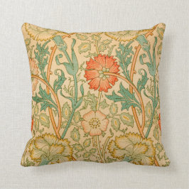 ピンクとバラパターン（William Morris著） クッション