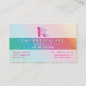 ピンクとバラプードルアポイントメントリマインダービジネス 名刺 (裏面)