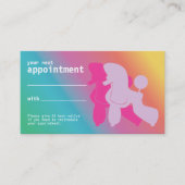 ピンクとバラプードルアポイントメントリマインダー 名刺 (正面)