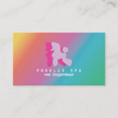 ピンクとバラプードルカップルの名刺 名刺 (正面)