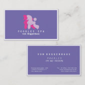 ピンクとバラプードルカップルの名刺 名刺 (正面/裏面)