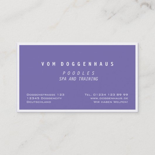 ピンクとバラプードルカップルの名刺 名刺 (裏面)