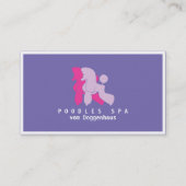 ピンクとバラプードルカップルの名刺 名刺 (正面)