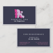 ピンクとバラプードルカップル 名刺 (正面/裏面)