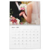 ピンクとバラ牡丹の花結婚私たちのカレンダー カレンダー (3月 2027)