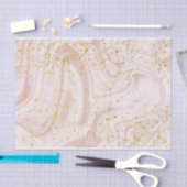 ピンクとバラ金ゴールド大理石 薄葉紙 (クラフト)