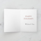 ピンクとバラ金ゴールド水色クリスマスツリー シーズンカード (内部)