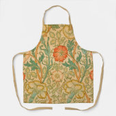 ピンクとバラby William Morris エプロン (正面)