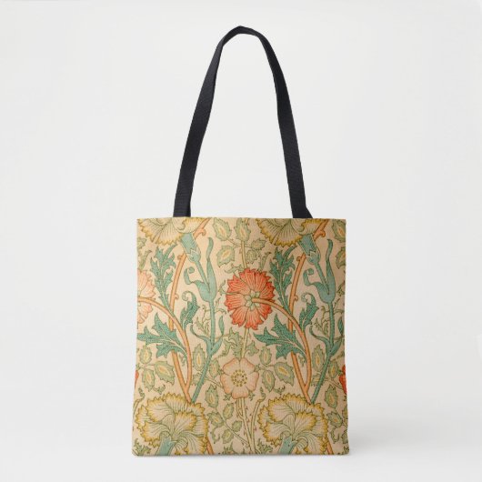 ピンクとバラby William Morris トートバッグ (正面)