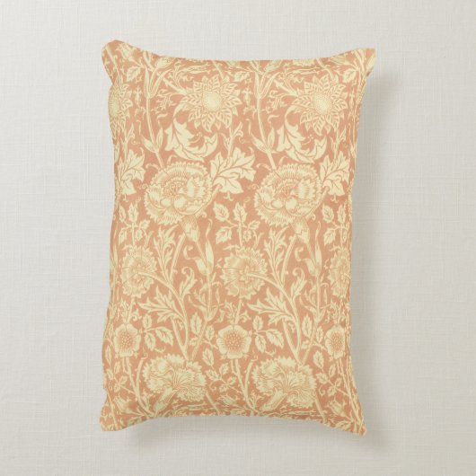 ピンクとバラby William Morris、ヴィンテージの花 アクセントクッション (裏面(縦))
