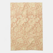 ピンクとバラby William Morris、ヴィンテージの花 キッチンタオル (縦)