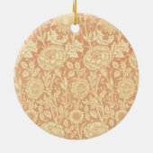 ピンクとバラby William Morris、ヴィンテージの花 セラミックオーナメント (裏面)