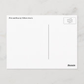 ピンクとバラby William Morris、ヴィンテージの花 ポストカード (裏面)