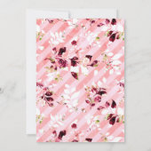 ピンクとバーガンディの花輪の結婚式招待状 招待状 (裏面)