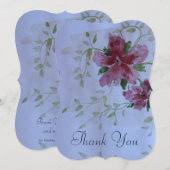 ピンクとバーガンディ 招待状 (正面/裏面)