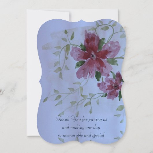 ピンクとバーガンディ 招待状 (裏面)