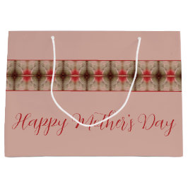 ピンクとバーンレッド ラージペーパーバッグ