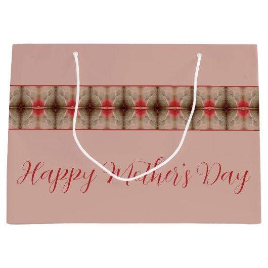 ピンクとバーンレッド ラージペーパーバッグ (正面)