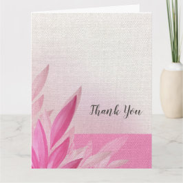 ピンクとパンクの水彩画 サンキューカード