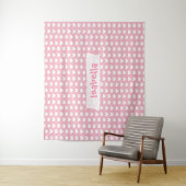 ピンクとパーソナライズされたホワイトハートウォールタペストリー タペストリー (インサイチュ)