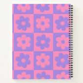 ピンクとパープルのお花の名入れデザイン ノートブック (裏面)