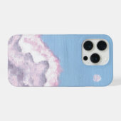 ピンクとパープルのふわふわ雲のスマホケース iPhoneケース (裏面横)