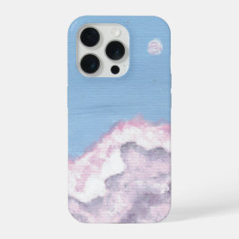 ピンクとパープルのふわふわ雲のスマホケース iPhone 15 PROケース