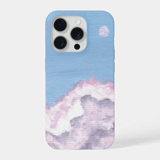 ピンクとパープルのふわふわ雲のスマホケース iPhoneケース (裏面)