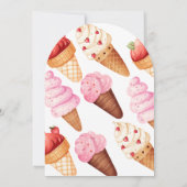 ピンクとパープルのアイスクリームと花のブライダルシャワー 招待状 (裏面)