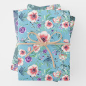 ピンクとパープルのアネモネ 春の屋外 ブライダルシャワー ラッピングペーパーシート (インサイチュ)