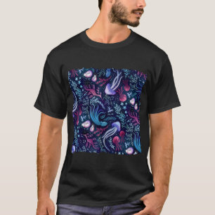 ピンクとパープルのオーシャンビューティー Tシャツ