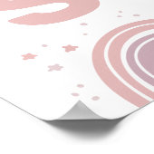 ピンクとパープルのキュートな虹。子供のイニシャルと名前 ポスター (角)