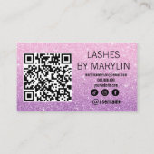 ピンクとパープルのグリッターグラデーションラッシュテック ロイヤリティカード (裏面)